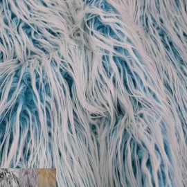 Stylish FABRIC Frosted Faux Fur-Fabric by The Yard-Fluffy, Shaggy Mohair-for Sewing, Apparel, Clothing, Rugs, Costumes, Plush Toys, Dolls, Decoration, Gnome Beard Miniature, Turquoise 1 Yard