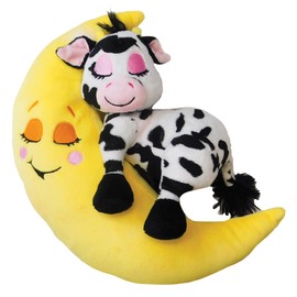 Happy Nappers Lullabrites Moon Pet - Cow - Lights & Sounds Plush, Sleeping Animal, Plays 3 Lullabies, Color Changing, Day & Night Soothing Toy, Kids