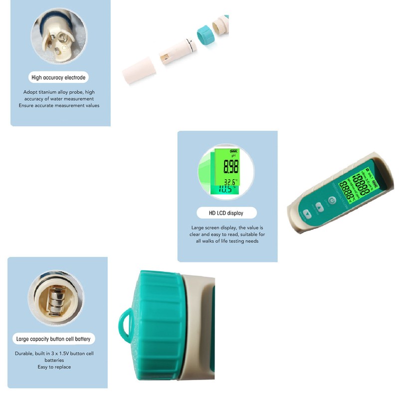 Water Quality Tester TDS EC PH SALT S.G ORP TEMP