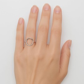 SOVATS 925 Sterling Silver Open Circle Ring for Women – Rhodium Plated, Minimalist Stackable Design, Nickel-Free Jewelry