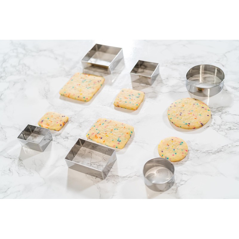 Bakerpan Stainless Steel Round Cookie Cutter Set, Circle Cookie Cutters,