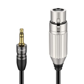 J&D 1/8 to XLR Cable, TRS 3.5mm to XLR Balanced Cable Copper Housing XLR to TRS 1/8" 3.5mm Adapter Audio Cable TRS Male to XLR Female Cable for DSLR Camera, 0.9 Meter