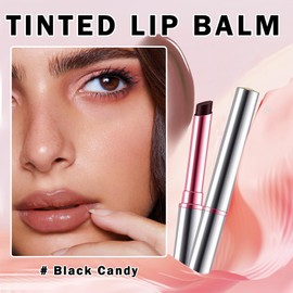 IONSGAKO IONSGAKO Tinted Black Lip Balm Hydrating Sheer Lipstick Natural Glossy Finish Lip Gloss for Women Buildable Lip Color Moisturizing Lip Care Balm for Dry Lips, Vegan & Cruelty-Free, Black Candy