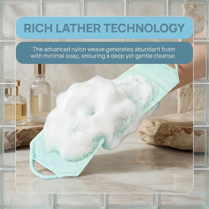Body Exfoliating Gloves Back Scrubber Set, Exfoliating Shower Towel Body