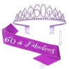 Semato Purple 60th Birthday Tiara and Sash Kit-60th Birthday Gifts
