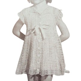 Unbranded Vintage CROCHET PATTERN Child’s Dress And Bonnet #169