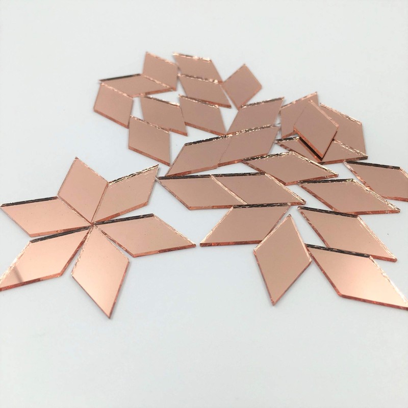 NUO RUI 200pcs 1" x 1/2" Diamond Shape Mirror Mosaic