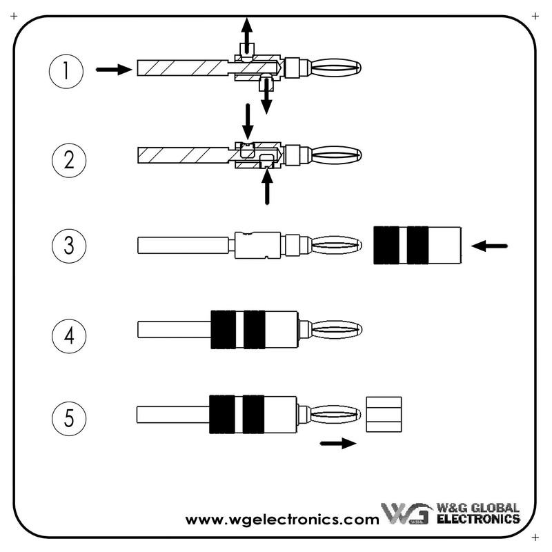 WGGE WG-009 Banana Plugs Audio Jack Connector, 24k Gold Dual