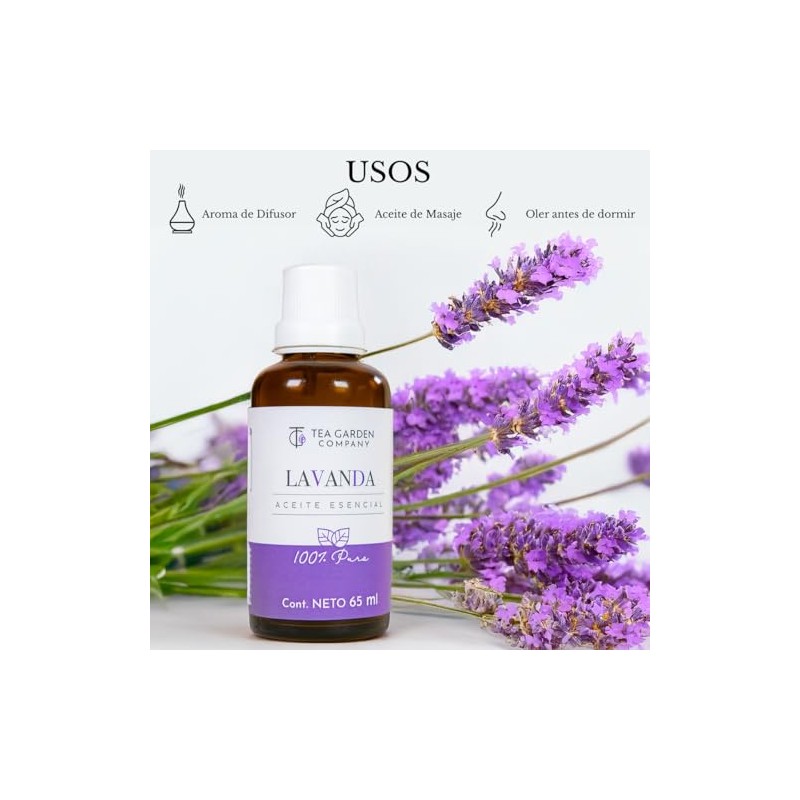 Tea Garden Company Aceite Esencial Puro Lavanda 100% Natural 65