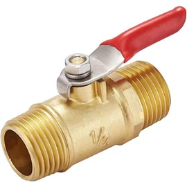 Ball Valve Brass G 1/2" Threaded x G 1/2" Threaded Valve Insulates Water, Oil, Gas, With Vinyl Handle, Suitable for PEX, Copper, HDPE 2 Pcs