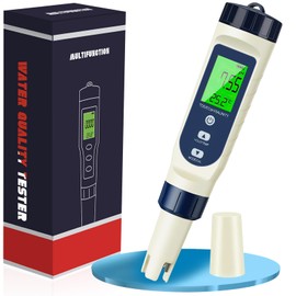 5 in 1 PH Meter Water, High Precision Water Tester with LCD Display, PH Value Meter, TDS/EC/Salinity/Thermometer/pH Tester, Ideal for Drinking Water, Pool, Hydroponics