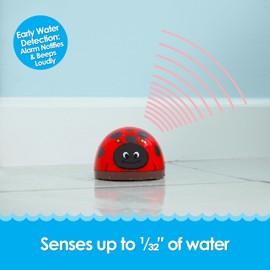 Water Leak Bug Monitoring Sensor with Alarm 6 Pack - Electronic Flood Detector for Kitchen & Basement- Detects as Little as 1/32" of Liquid - Overflow Alert Beeps Loudly - Gift for New Homeowners