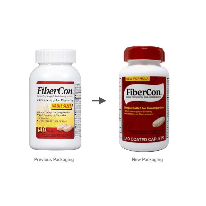 FiberCon Fiber Therapy for Regularity, Caplets, Value Size 140 caplets