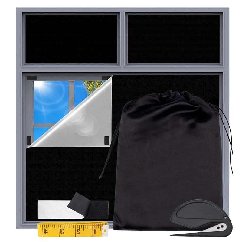 Portable Blackout Curtains, 35" x 72" Blackout Window Cover, Temporary
