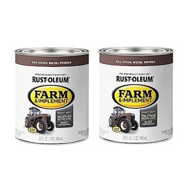 Rust-Oleum 280151-2PK Farm & Implement Enamel Primer Quart, Red Oxide Metal Primer, 32 Fl Oz (Pack of 2)