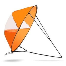 Wind Sail, PVC Foldable Board Wind Sail with Transparent Window for Kayak Canoes Inflatables Boats (Orange)