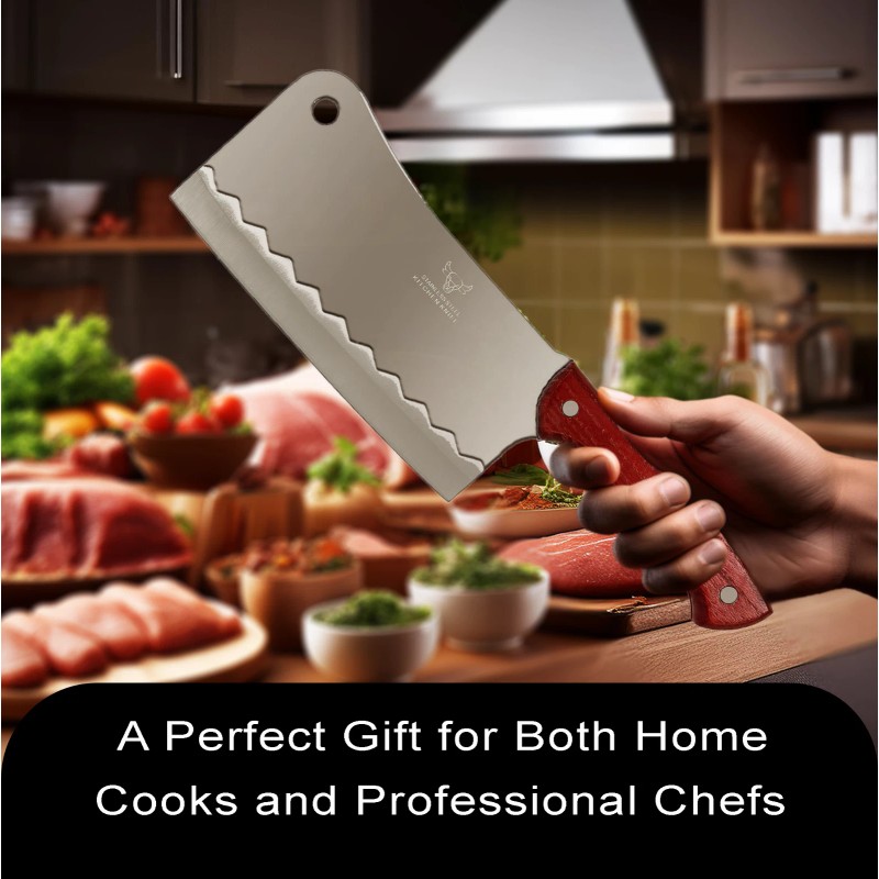 Sharp 8"Inch Ultra Sharp Meat Cleaver, Professional Butcher Knife with