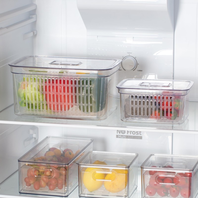 SIMPLEMADE Clear Refrigerator Organizer Bins - Clear Bins for Fridge,