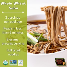 Organic Soba Noodles, Made with Wheat & Buckwheat, Dried Asian Pasta, Quick Cooking, Non-GMO, 8 oz (1 pack)