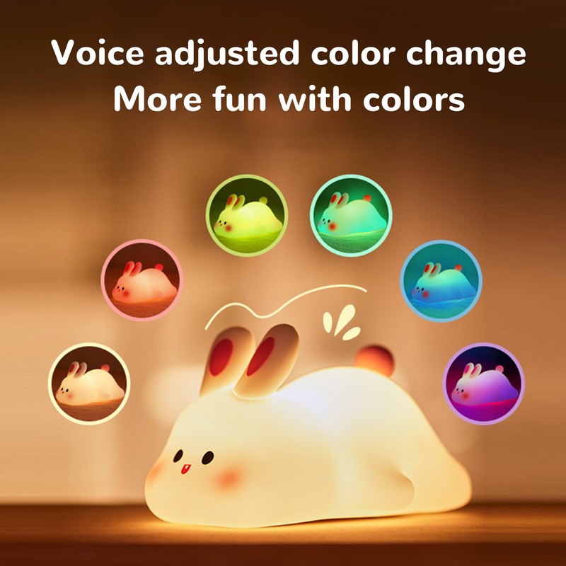 Pat Night Light Cute Rechargeable 3 Levels Brightness Silicone Cartoon