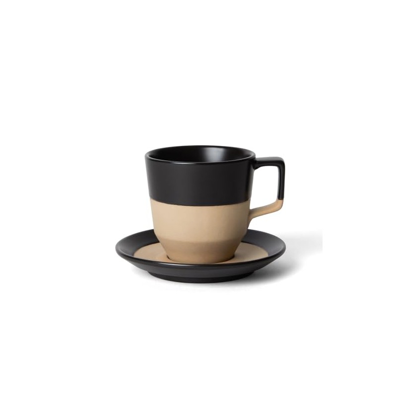 notNeutral Pico Large Latte Cup with Saucer, Black 12 oz