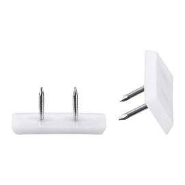 sourcing map Furniture Feet Nail Plastic Glide Nails Square Chair Table Leg Protector Pads 31mm x 12mm White 40pcs