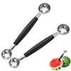 ApexPine 2 Pcs Double Head Stainless Steel Melon Baller Scoops