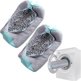 2 count Shoe Washing Machine Bag,Laundry Shoe Bag for Washer and Dryer  Shoe Cleaning Bag for All Shoe Types and Sizes(Grey) - Color: grey-2pcs