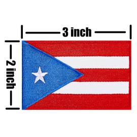ZXvZYT 3 Pack Puerto Rico Flag Embroidered Patches Puerto Rican Flags Military Emblem Patch for Clothes Hat Backpacks Decorations