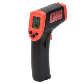 HW600 Non-Contact Thermometer, Infrared Digital Temperature Nail Stickers, Bending LCD Bassoon Hand Rest, Measuring Thermometer (Yellow) (Red)