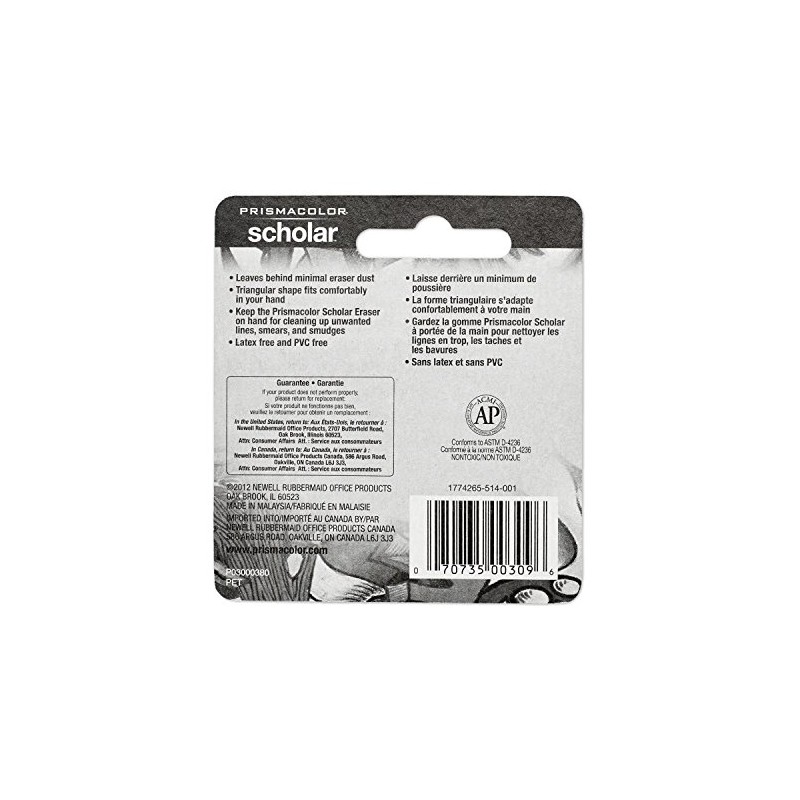 Prismacolor 1774265 Scholar Latex-Free Eraser, 1-Count