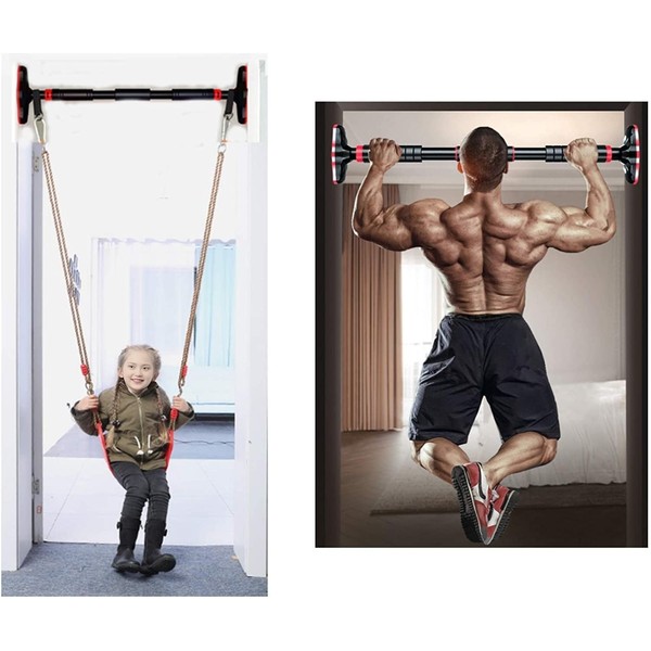 Multi-Use NO Need Punch Adjustable Doorway Swing Set,Trapeze Bar,Fits 24
