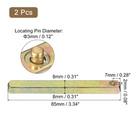 sourcing map 2pcs Door Knob Spindle, 85mm Long Spare Door Handle Spindle Bar for 7mm Doors, Vintage Door Straight Spindle Replacement Square Spindle Iron Door Handle Spindle Bar, Golden