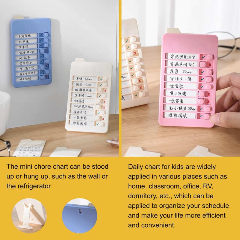 2 Pcs Mini to Do List Checklist Board, Chores Chart