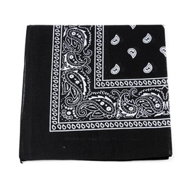 NYFASHION101 Unisex Double Sided Print Paisley Cotton Bandana Head Wrap Scarf, Black