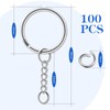 AiQInu Pack of 100 25 mm Key Rings with Chain,