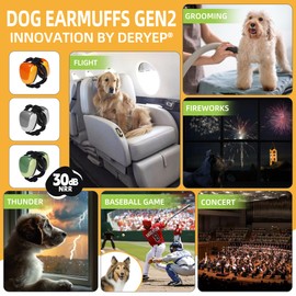 derYEP Dog Earmuffs GEN2 For Hearing Protection 30dB NRR ear muffs noise protection (Small, Nocturne Grey)
