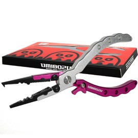 Umibozu Fishing Pliers, Domestic, Anti-Rust, Multi-functional, Needle Remover, Hook Remover, Line Cutter, Includes Safety Rope, Stainless Steel, High Performance, Ultra Lightweight (7. Pink)