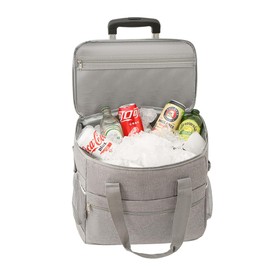 Insulated Rolling Cooler - Leakproof Soft Cooler Bag with Wheels, Portable Collapsible Cooler on Wheels Suitable for Shopping Picnic BBQ Beach