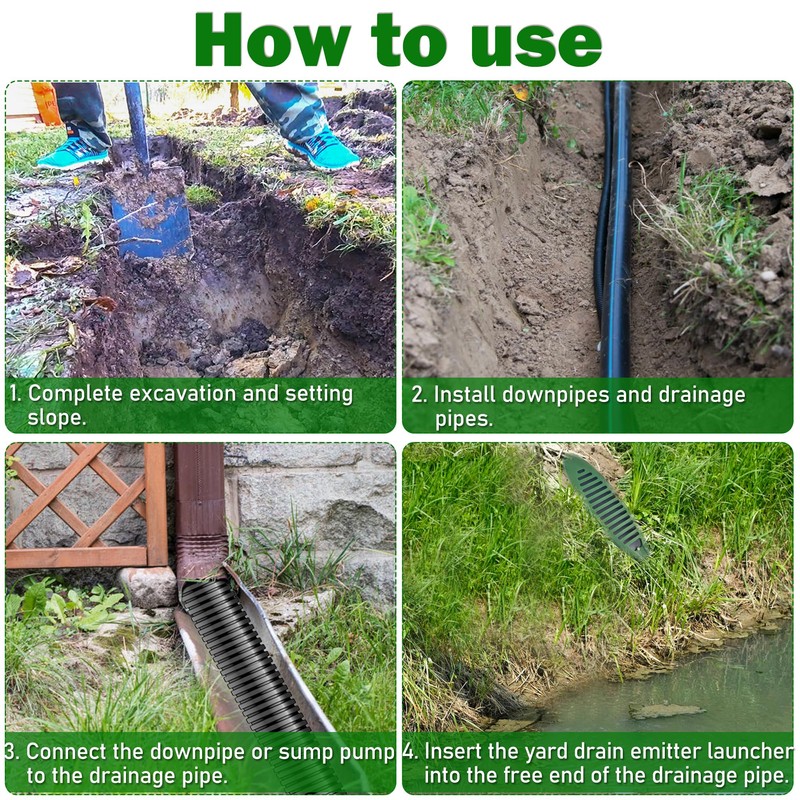 Hehoroo Yard Drain Emitter, Angled Slope Drainage Pipe, Angled Drain