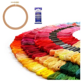 San Anton Green Embroidery Thread 144 Colors 144 Bundles (Embroidered Frame and French Needle Set)