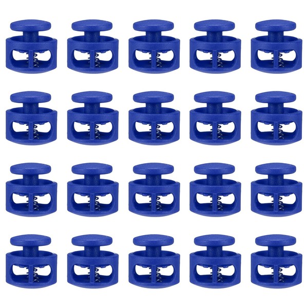 sourcing map 20pcs Plastic Cord Locks Double Hole Spring Toggle