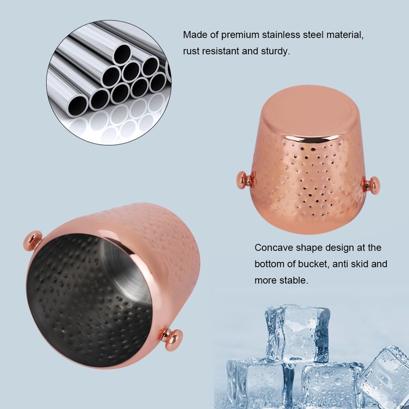 1L Stainless Steel Ice Bucket Ice Cube Container Bar Home