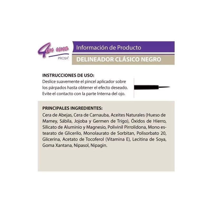 Prosa Delineador 4 En 1 Prosa Clásico Negro 3 Pack