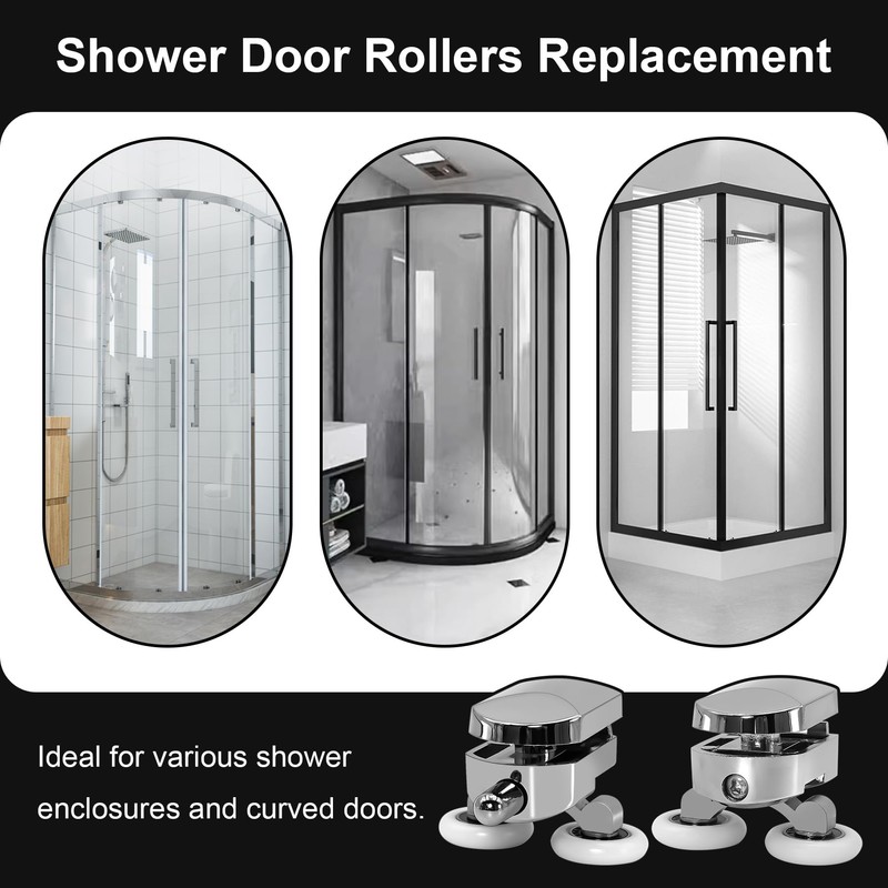 4Pcs 23mm Shower Door Rollers Replacement, Sliding Glass Door Wheels