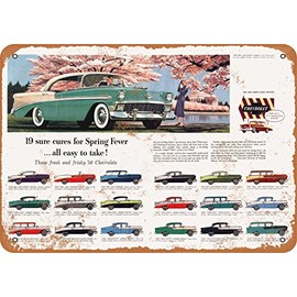 RetroRust 7 x 10 METAL SIGN - 1956 Chevy Line-Up - Vintage Rusty Look