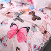 AShanlan Girls' Pink Butterfly Bed Linen, 135 x 200 cm,