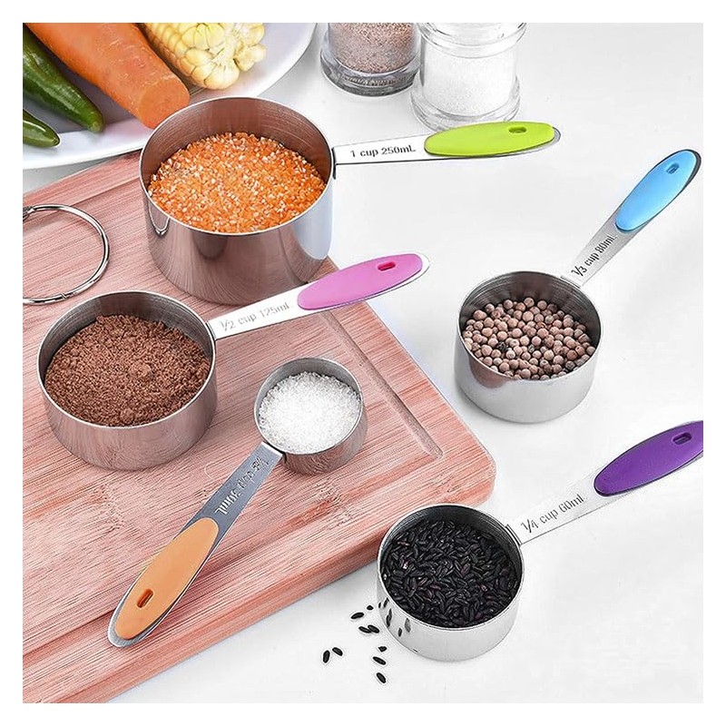 10 Pcs Measuring Cups and Spoons Set, Includes 5 Stainless