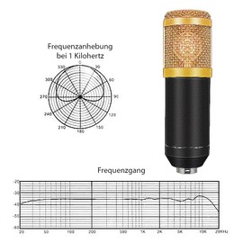auvisio Microphone: Professional USB Condenser Microphone, High-Performance, Mini Tripod (Condenser Microphone, Gaming Microphone, Laptop Table)