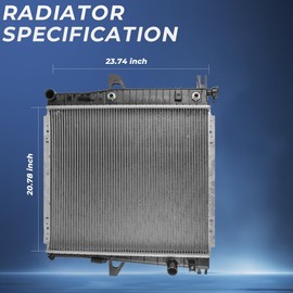 KUIPERAUTO 20.78'' Aluminum Radiator W/Oil Cooler Compatible for 1998-2001 Ford Explorer Compatible for 1998-2011 Ranger Mazda B4000 3.0L 4.0L V6 Replace# CU2173 RAD2173